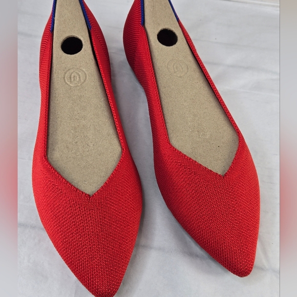 Rothy's Ballet Flats Pointed Toe Bright Red Women's Size 8 - Picture 5 of 14